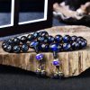 Pulseira de Ágata Tibetana de Veios de Dragão para Cura Tibetan Dragon Vein Agate Healing Bracelet