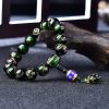 Pulseira de Ágata Tibetana de Veios de Dragão para Cura Tibetan Dragon Vein Agate Healing Bracelet