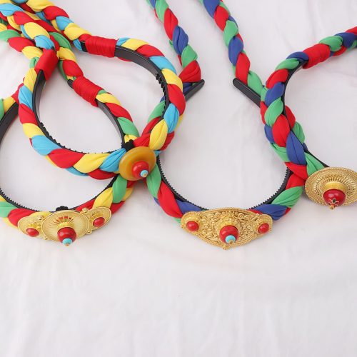 Decoración de Cabello con Borlas Coloridas Tibetanas Decoración de Cabello con Borlas Coloridas Tibetanas