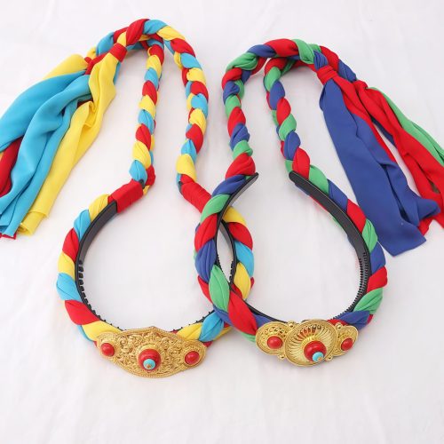 Decoración de Cabello con Borlas Coloridas Tibetanas Decoración de Cabello con Borlas Coloridas Tibetanas