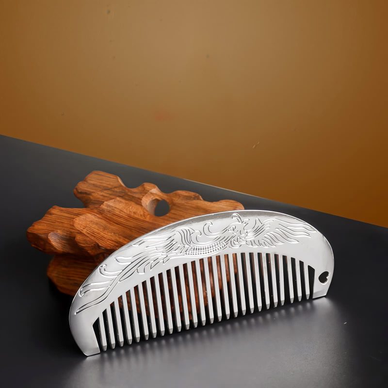 Peine de Dragón y Fénix de Aleación de Zinc Dorado de la Suerte Zinc Alloy Gold Lucky Dragon Phoenix Comb