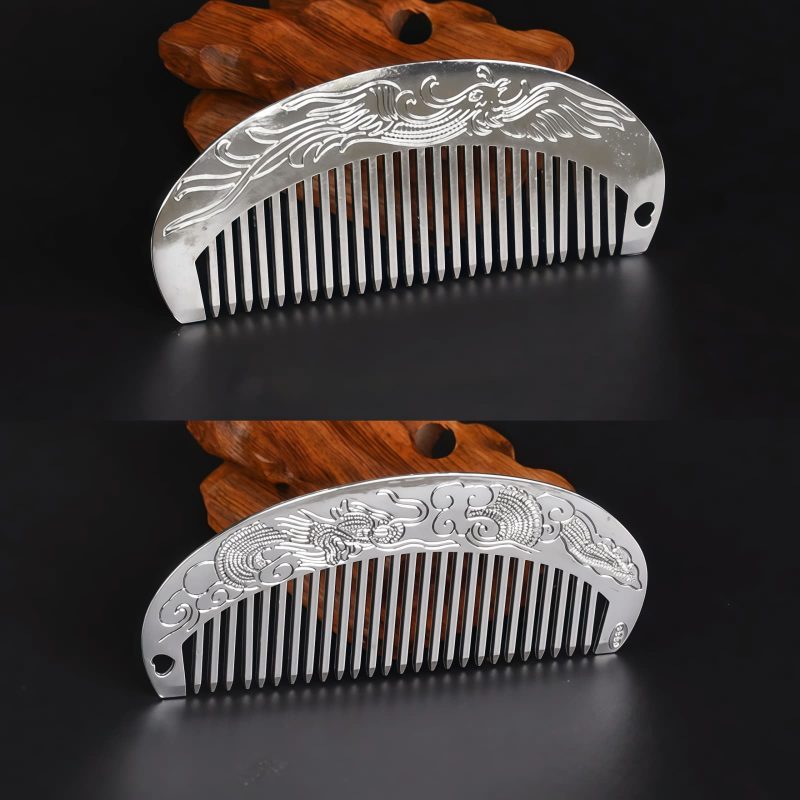 Peine de Dragón y Fénix de Aleación de Zinc Dorado de la Suerte Zinc Alloy Gold Lucky Dragon Phoenix Comb