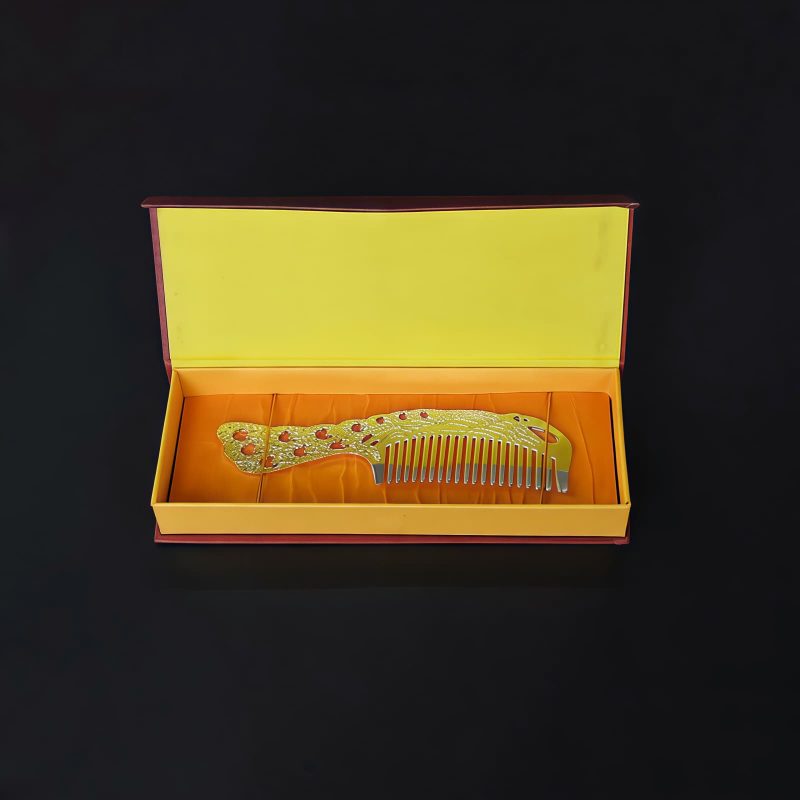 Peine de Dragón y Fénix de Aleación de Zinc Dorado de la Suerte Zinc Alloy Gold Lucky Dragon Phoenix Comb