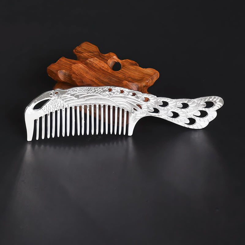 Peine de Dragón y Fénix de Aleación de Zinc Dorado de la Suerte Zinc Alloy Gold Lucky Dragon Phoenix Comb