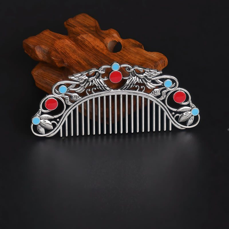 Peine de Dragón y Fénix de Aleación de Zinc Dorado de la Suerte Zinc Alloy Gold Lucky Dragon Phoenix Comb
