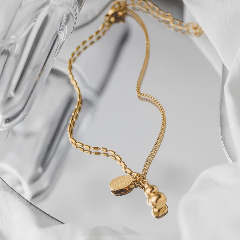 Tobillera de la Fortuna con Calabaza de Oro de 18K 18K Gold Lucky Gourd Wealth Anklet