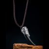 Collar con Diente de Lobo de Obsidiana Negra en Plata 925 925 Silver Black Obsidian Wolf Tooth Necklace