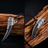 Collar con Diente de Lobo de Obsidiana Negra en Plata 925 925 Silver Black Obsidian Wolf Tooth Necklace