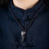 Collar con Diente de Lobo de Obsidiana Negra en Plata 925 925 Silver Black Obsidian Wolf Tooth Necklace