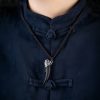 Collar con Diente de Lobo de Obsidiana Negra en Plata 925 925 Silver Black Obsidian Wolf Tooth Necklace