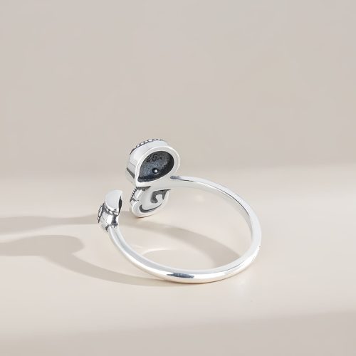 Anillo Ajustable de Serpiente del Zodiaco Chino en Plata 925 Anillo Ajustable de Serpiente del Zodiaco Chino en Plata 925