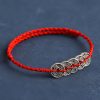 سوار يد من الفضة عيار 925 مزينًا بخمس عملات إمبراطورية للحماية 925 Silver Five Emperor Coins Protection Bracelet