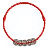 سوار يد من الفضة عيار 925 مزينًا بخمس عملات إمبراطورية للحماية 925 Silver Five Emperor Coins Protection Bracelet