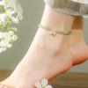 Tobillera de Jade Hetian Natural y Plata 925 para la Prosperidad 925 Silver Natural Hetian Jade Prosperity Anklet