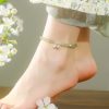 Tobillera de Jade Hetian Natural y Plata 925 para la Prosperidad 925 Silver Natural Hetian Jade Prosperity Anklet