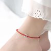 أسورة فضة عيار 925 على شكل عقدة السلام 925 Silver Peace Knot Anklet