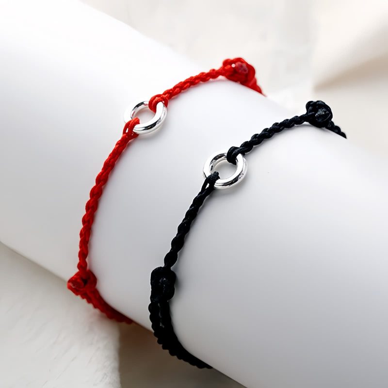 أسورة فضة عيار 925 على شكل عقدة السلام 925 Silver Peace Knot Anklet