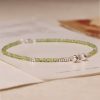 أسورة سلام من الفضة الإسترليني عيار 925 مع حجر البيريدوت 925 Silver Peridot Peace Anklet
