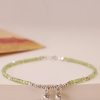أسورة سلام من الفضة الإسترليني عيار 925 مع حجر البيريدوت 925 Silver Peridot Peace Anklet