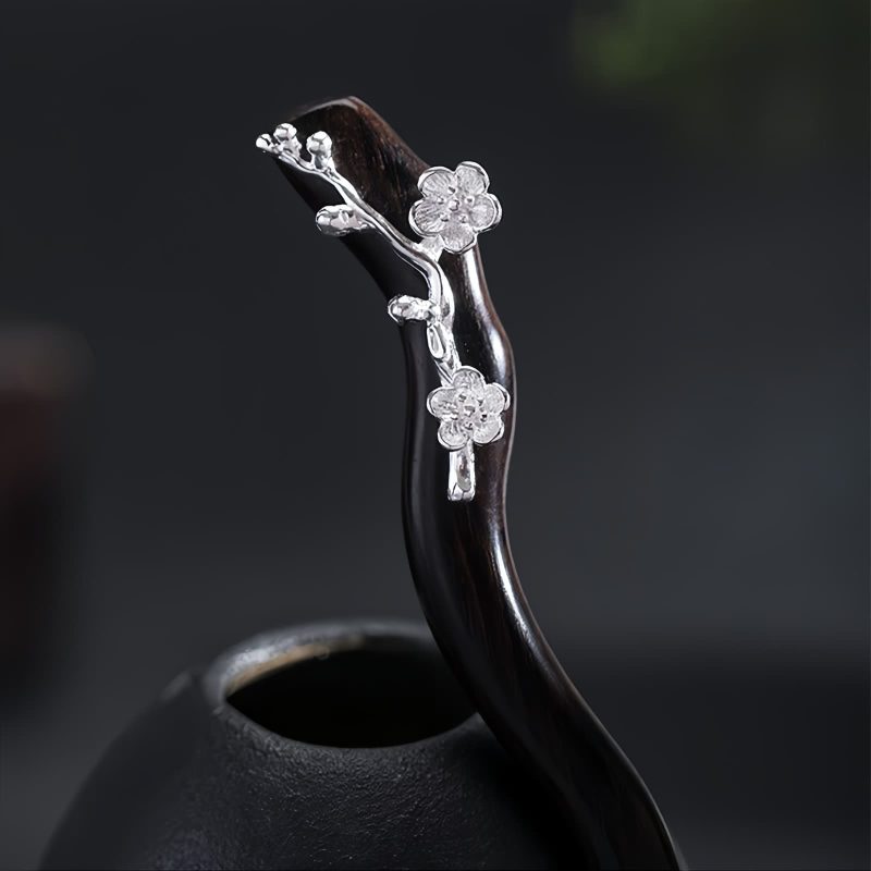 Horquilla de Flor de Ciruelo en Plata 925 925 Silver Plum Blossom Hairpin