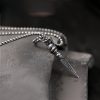 قلادة تعليقة من الفضة عيار 925 على شكل فاجرا دورجي لسنة التنين 925 Silver Year of the Dragon Dorje Vajra Necklace Pendant