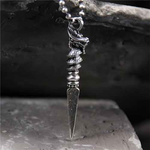 925 Silver Year of the Dragon Dorje Vajra Necklace Pendant 925 Silver Year of the Dragon Dorje Vajra Necklace Pendant