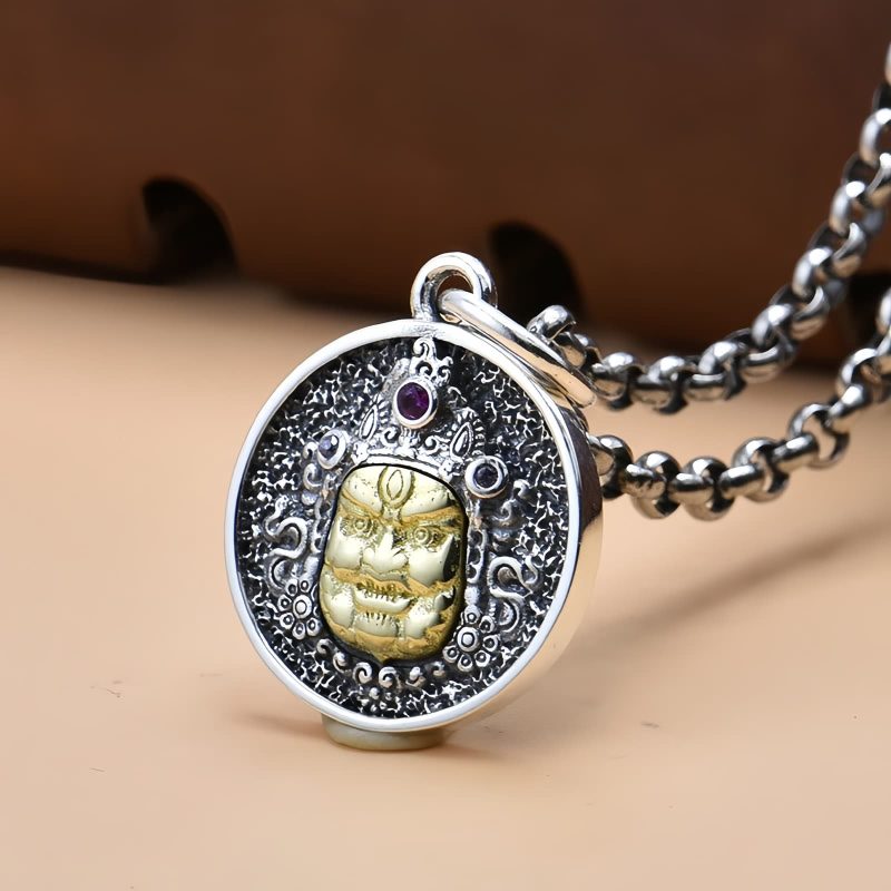 Collar con dije de plata 925 Zakiram, Diosa de la Riqueza Dorje Vajra 925 Silver Zakiram Goddess of Wealth Dorje Vajra Necklace Pendant