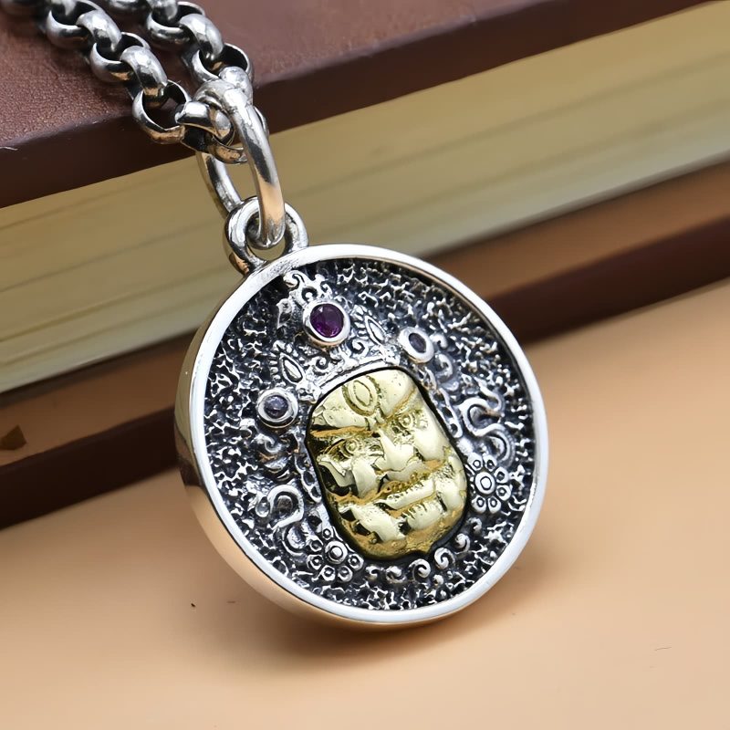 Collar con dije de plata 925 Zakiram, Diosa de la Riqueza Dorje Vajra 925 Silver Zakiram Goddess of Wealth Dorje Vajra Necklace Pendant