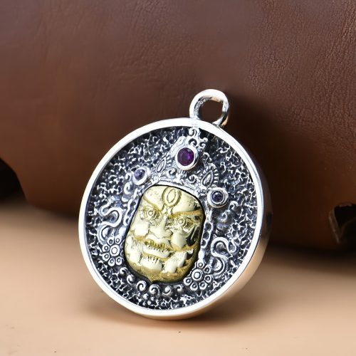 Collar con dije de plata 925 Zakiram, Diosa de la Riqueza Dorje Vajra Collar con dije de plata 925 Zakiram, Diosa de la Riqueza Dorje Vajra