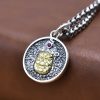 Collar con dije de plata 925 Zakiram, Diosa de la Riqueza Dorje Vajra 925 Silver Zakiram Goddess of Wealth Dorje Vajra Necklace Pendant