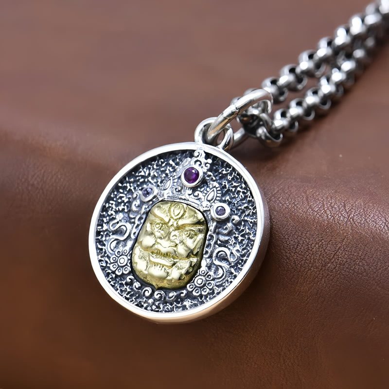 Collar con dije de plata 925 Zakiram, Diosa de la Riqueza Dorje Vajra 925 Silver Zakiram Goddess of Wealth Dorje Vajra Necklace Pendant