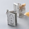 قلادة لوتس السلام من الفضة عيار 990 مع نقش سورة القلب 990 Silver Heart Sutra Lotus Peace Necklace
