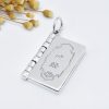 قلادة لوتس السلام من الفضة عيار 990 مع نقش سورة القلب 990 Silver Heart Sutra Lotus Peace Necklace