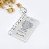 قلادة لوتس السلام من الفضة عيار 990 مع نقش سورة القلب 990 Silver Heart Sutra Lotus Peace Necklace