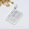 قلادة لوتس السلام من الفضة عيار 990 مع نقش سورة القلب 990 Silver Heart Sutra Lotus Peace Necklace