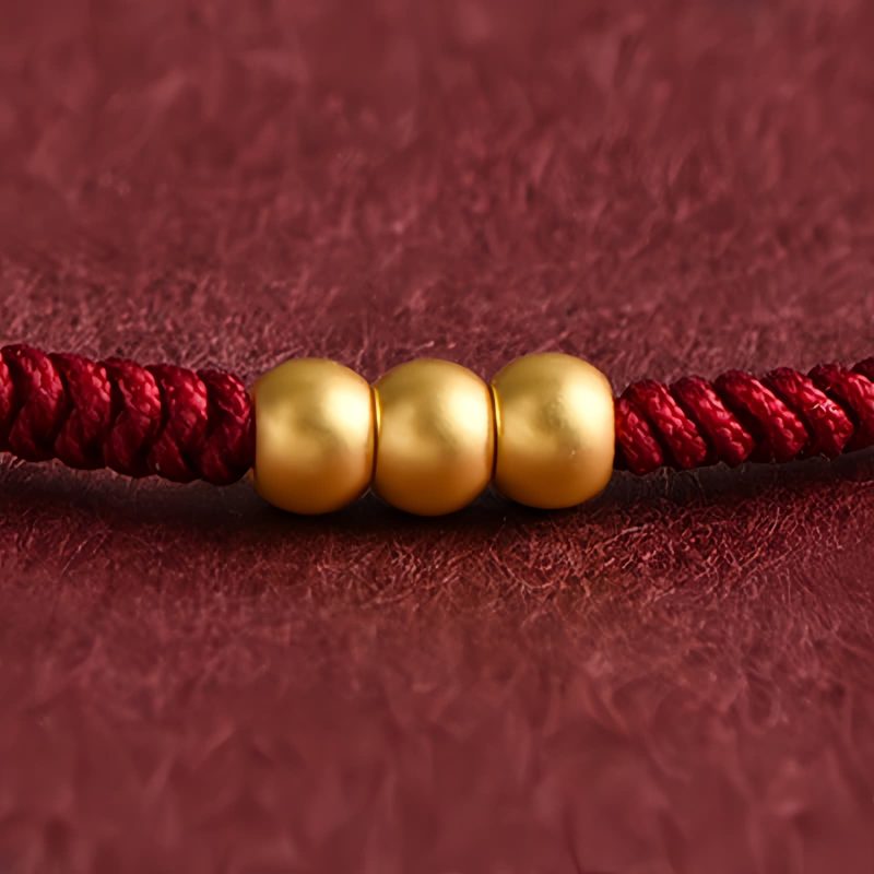 سوار يد مصنوع يدويًا من ذهب عيار 999 للحماية 999 Gold Handmade Protection Bracelet