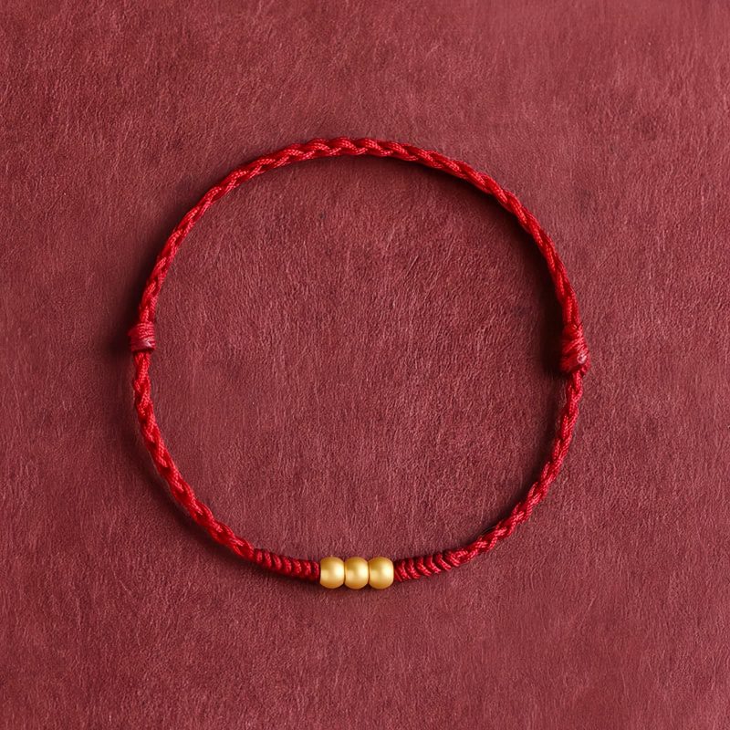 سوار يد مصنوع يدويًا من ذهب عيار 999 للحماية 999 Gold Handmade Protection Bracelet
