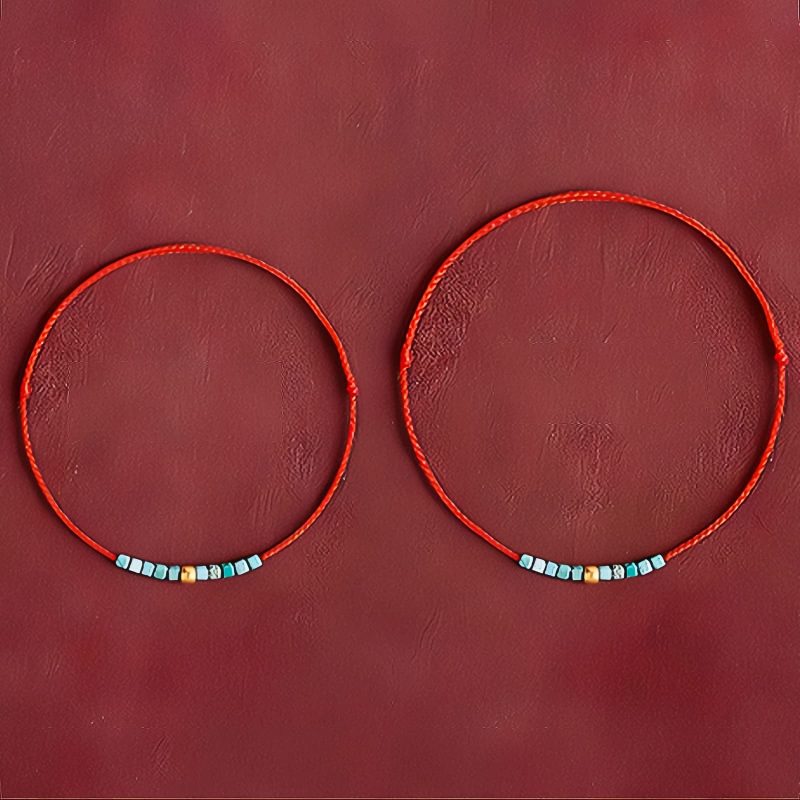 سوار يد من الذهب عيار 999 مع الفيروز للحماية 999 Gold Turquoise Protection Bracelet
