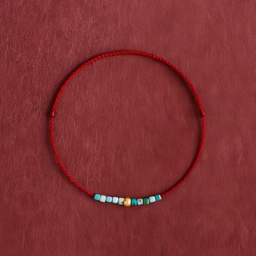 Pulsera de Protección de Oro 999 y Turquesa Pulsera de Protección de Oro 999 y Turquesa