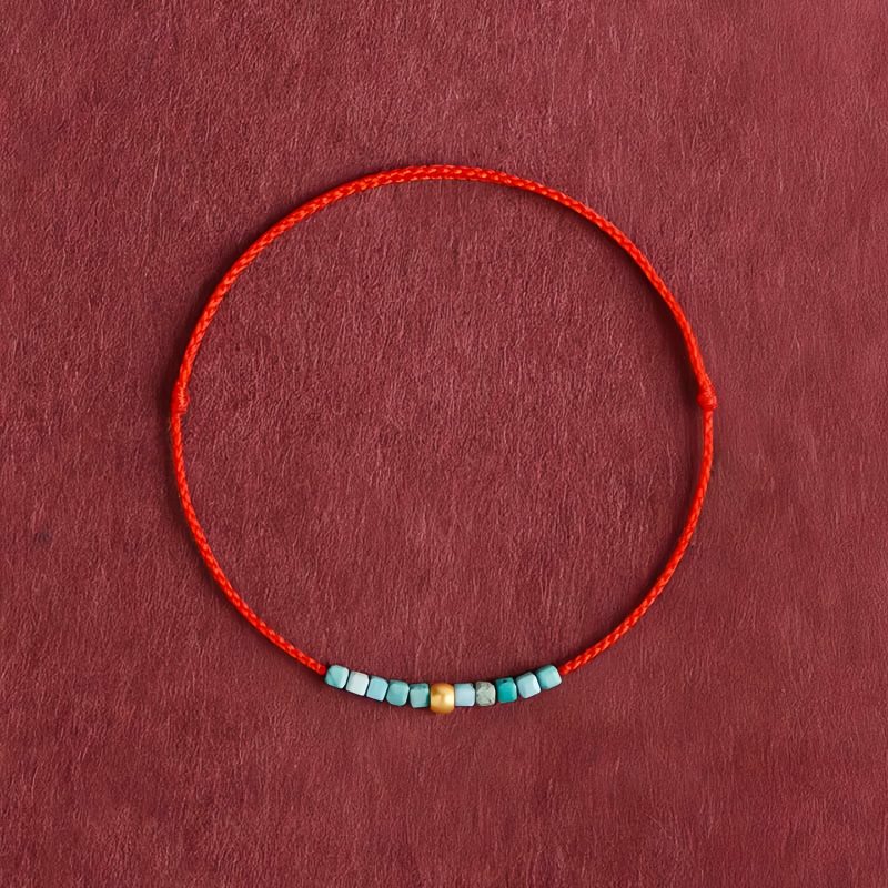 سوار يد من الذهب عيار 999 مع الفيروز للحماية 999 Gold Turquoise Protection Bracelet