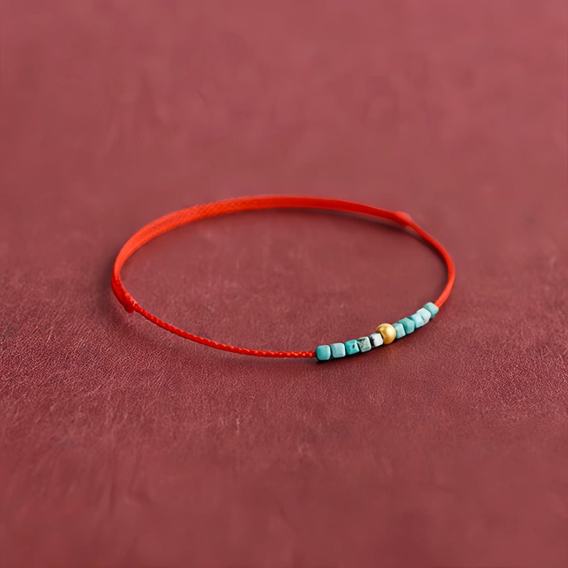 سوار يد من الذهب عيار 999 مع الفيروز للحماية 999 Gold Turquoise Protection Bracelet