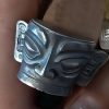 خاتم حماية قناع سانكسينغدوي من الفضة عيار 999 999 Silver Sanxingdui Mask Protection Ring