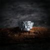 خاتم حماية قناع سانكسينغدوي من الفضة عيار 999 999 Silver Sanxingdui Mask Protection Ring