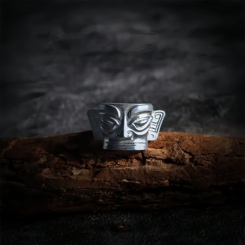 Anillo Protector con Máscara de Sanxingdui en Plata 999 Anillo Protector con Máscara de Sanxingdui en Plata 999