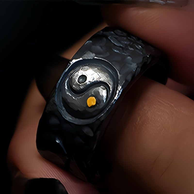 Anillo de Equilibrio Yin Yang en Plata 999 999 Silver Yin Yang Balance Ring