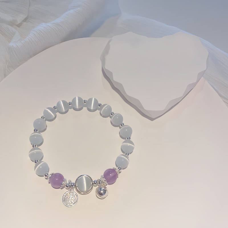 Pulsera de Soporte con Amatista Ojo de Gato y Caracter Fu Cat's Eye Amethyst Fu Character Support Bracelet