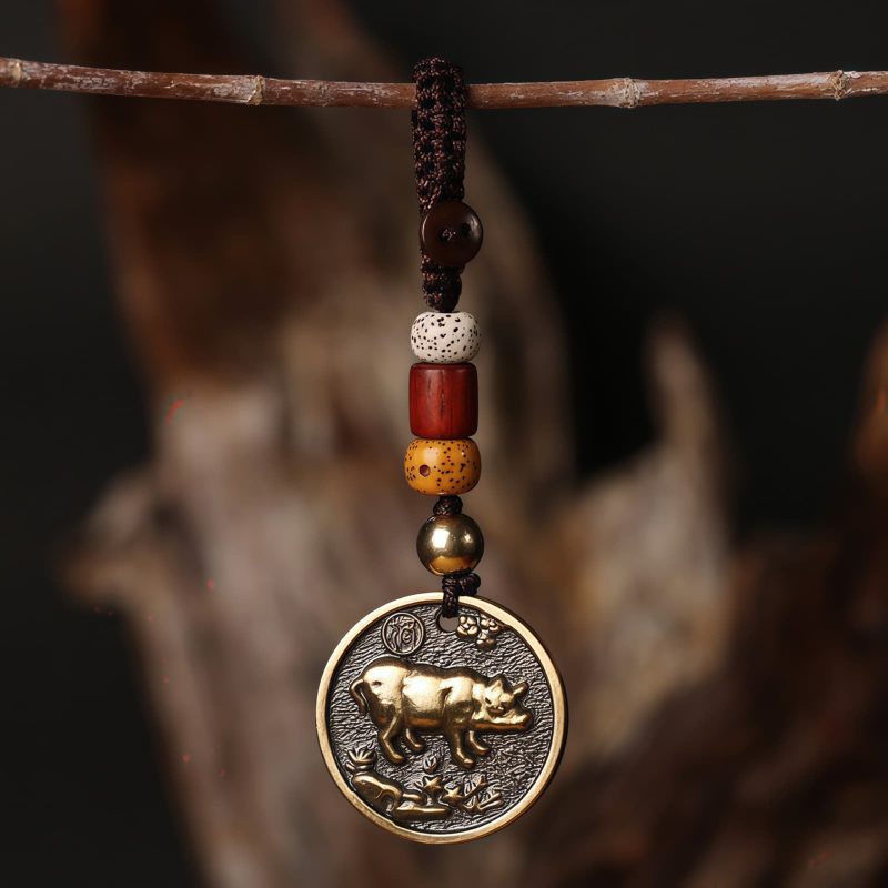 Llavero Decorativo con el Zodiaco Chino - Cobre Copper Keychain Decoration - Chinese Zodiac