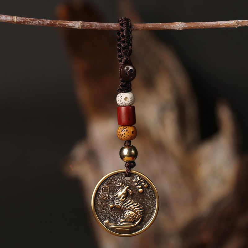 Llavero Decorativo con el Zodiaco Chino - Cobre Copper Keychain Decoration - Chinese Zodiac