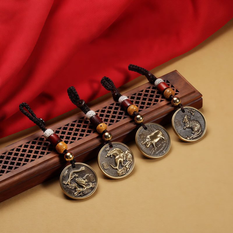 Llavero Decorativo con el Zodiaco Chino - Cobre Copper Keychain Decoration - Chinese Zodiac