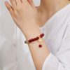 Pulsera de Trébol de la Suerte con Cinabrio y Jade de Hetian Cinnabar & Hetian Jade Lucky Clover Bracelet